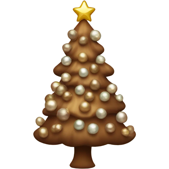 Brown pearl christmas tree emoji