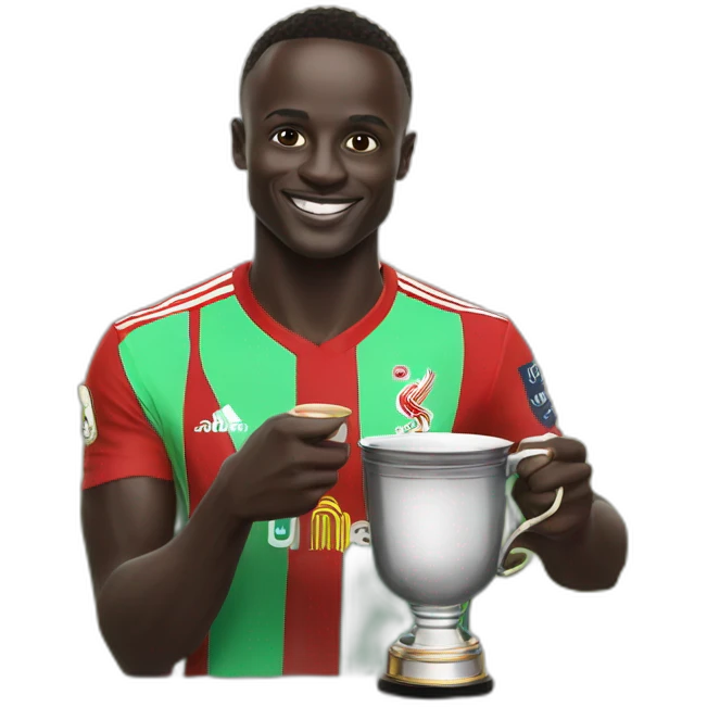 Sadio Mané holding a cup emoji