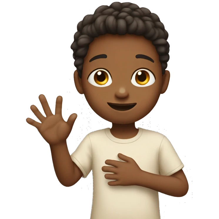 Kid with little hand emoji