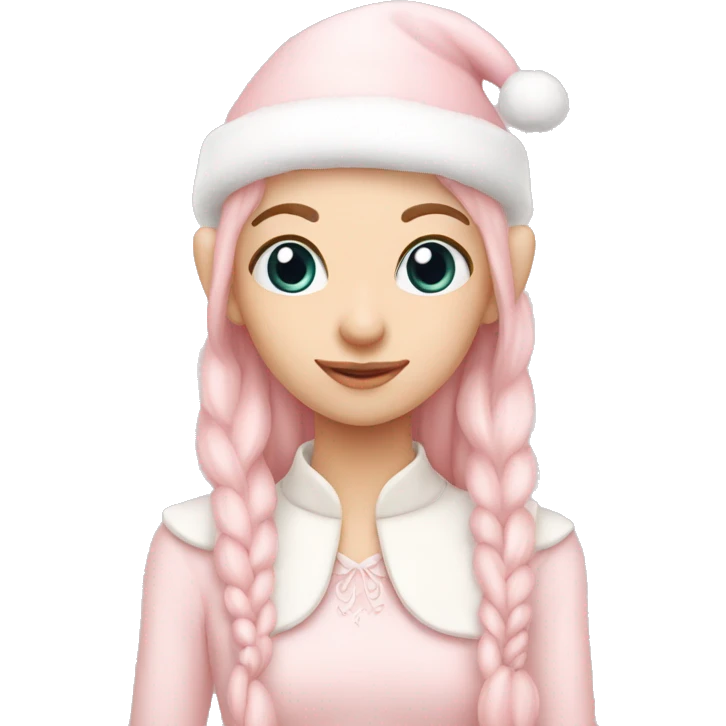 pale pink christmas mood elf emoji