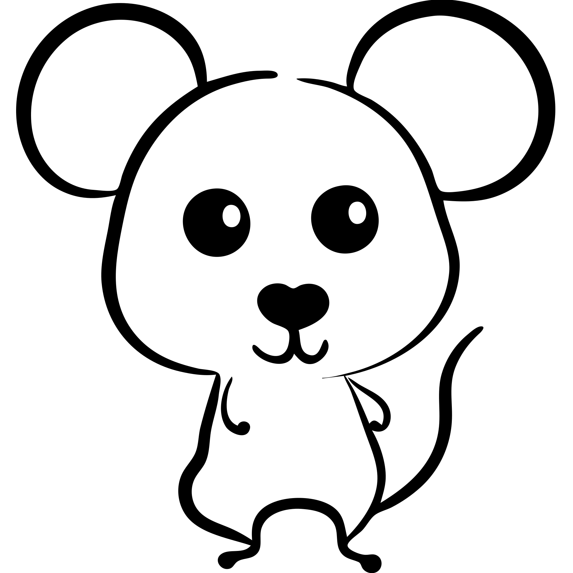 Simple mouse icon with round ears and whiskers emoji