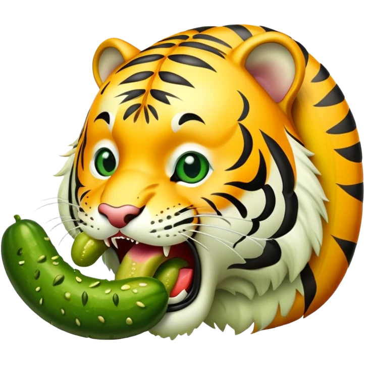 TIGER LICKING A PICKLE emoji