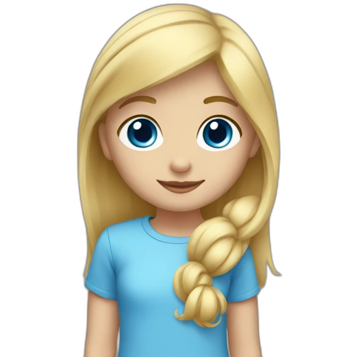 Blonde short girl blue eyes with tall boy emoji