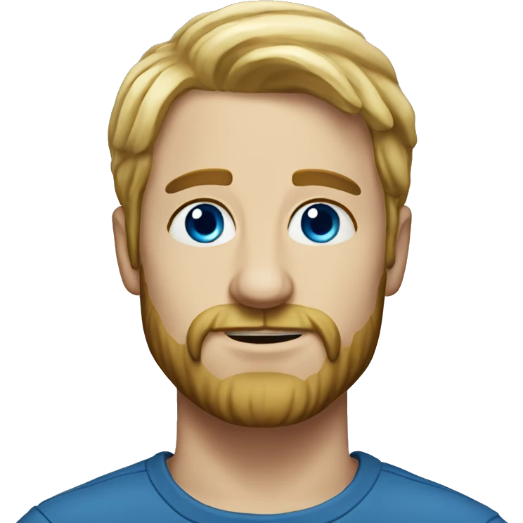 Realistic portrait of man with Blond hair and blue eyes with a beard emoji
