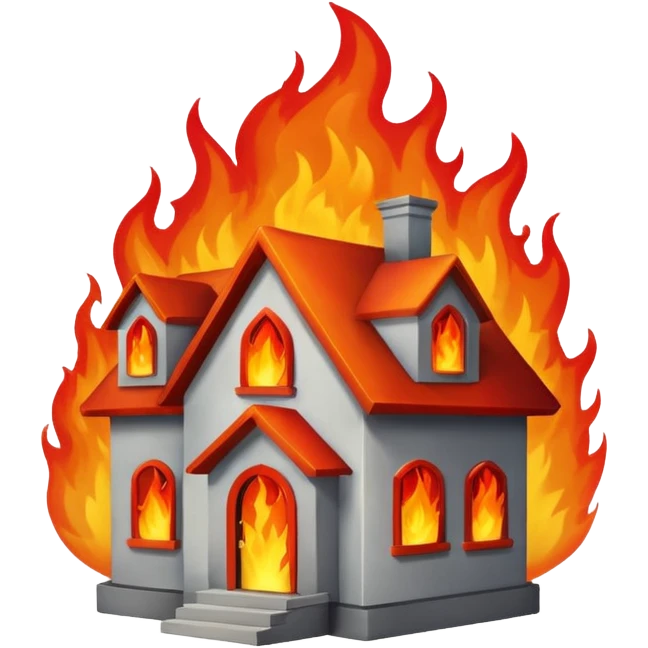 una casa quemandose emoji