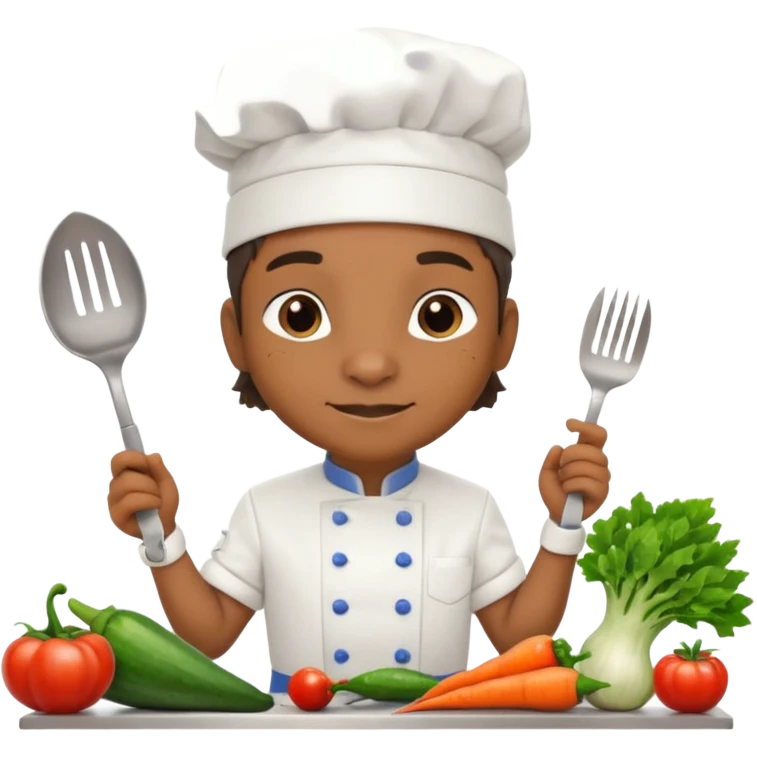 iguana chef with kitchen counter emoji