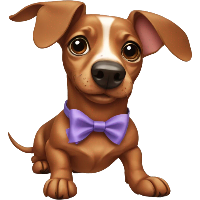 Dachshund with a bow emoji