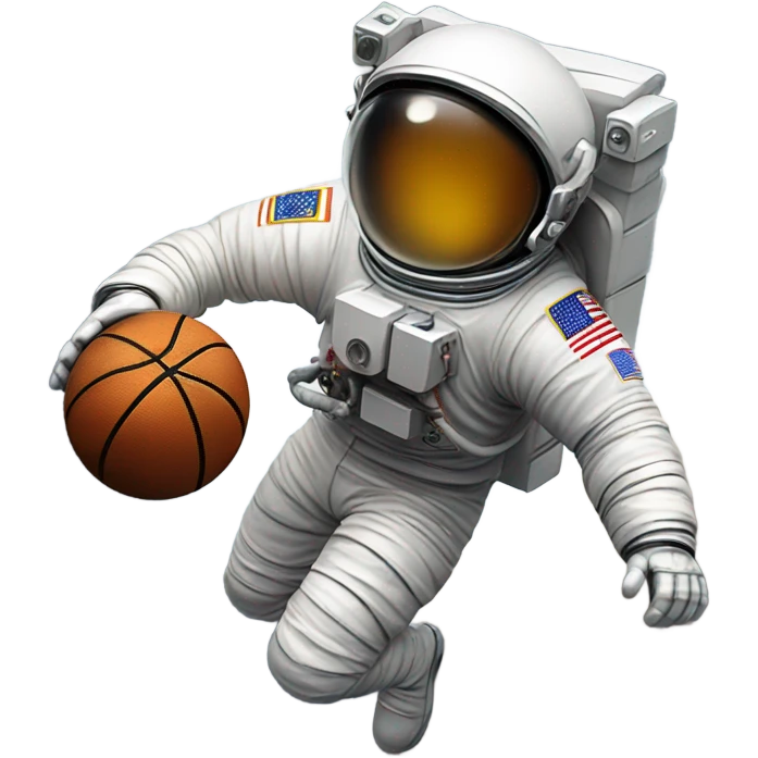 Astronaut playing basketball on the moon emoji