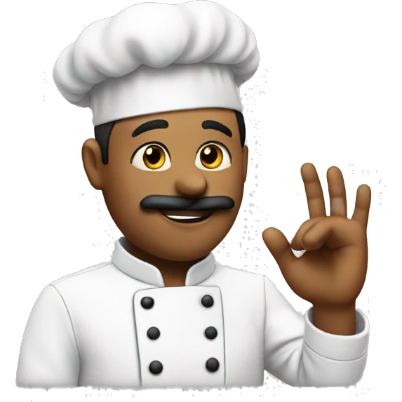 a chef kissing it's fingers emoji