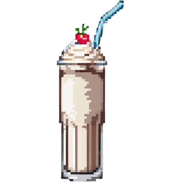 milkshake in a tall glass with a straw emoji