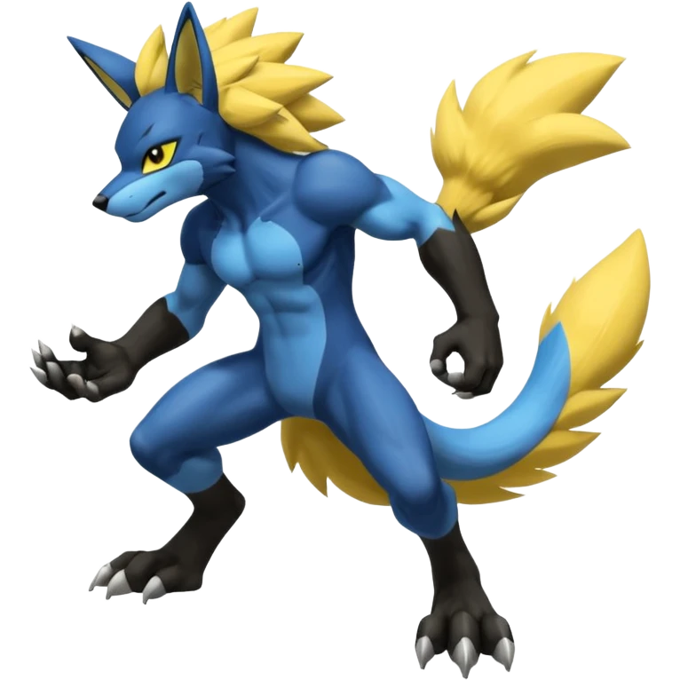 Lucario-Luxray-Fakémon-hybrid-creature (full body)  emoji
