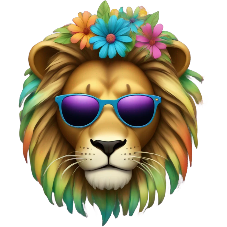 Hippy lion emoji