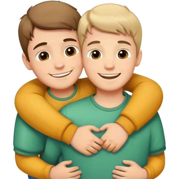 two boys hugging emoji