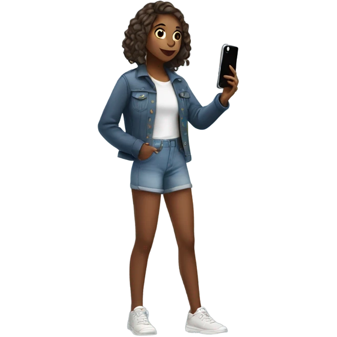 Girl taking a selfie full body emoji