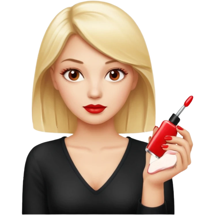 Blond lady boss doing nails emoji