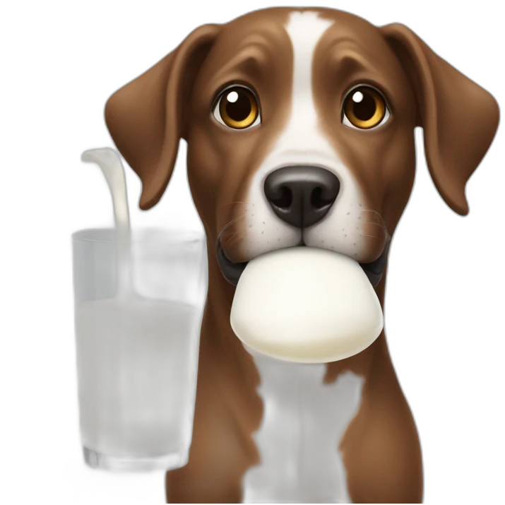 Dog drinking milk emoji