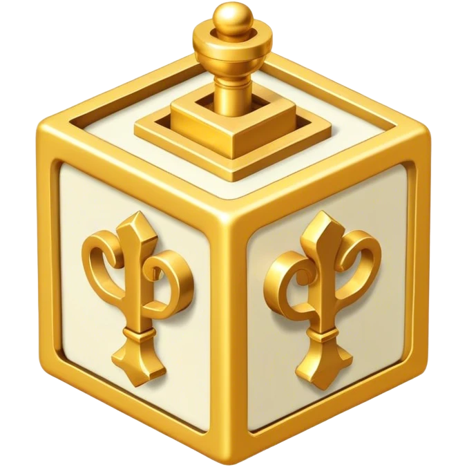 Isometric small qube jewelry factory gold  emoji