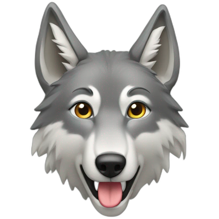 Loup avec une femm emoji