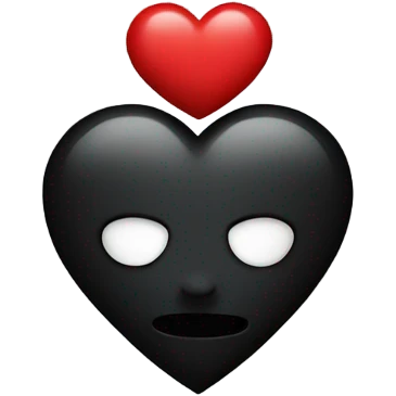 corazón negro con lazo emoji