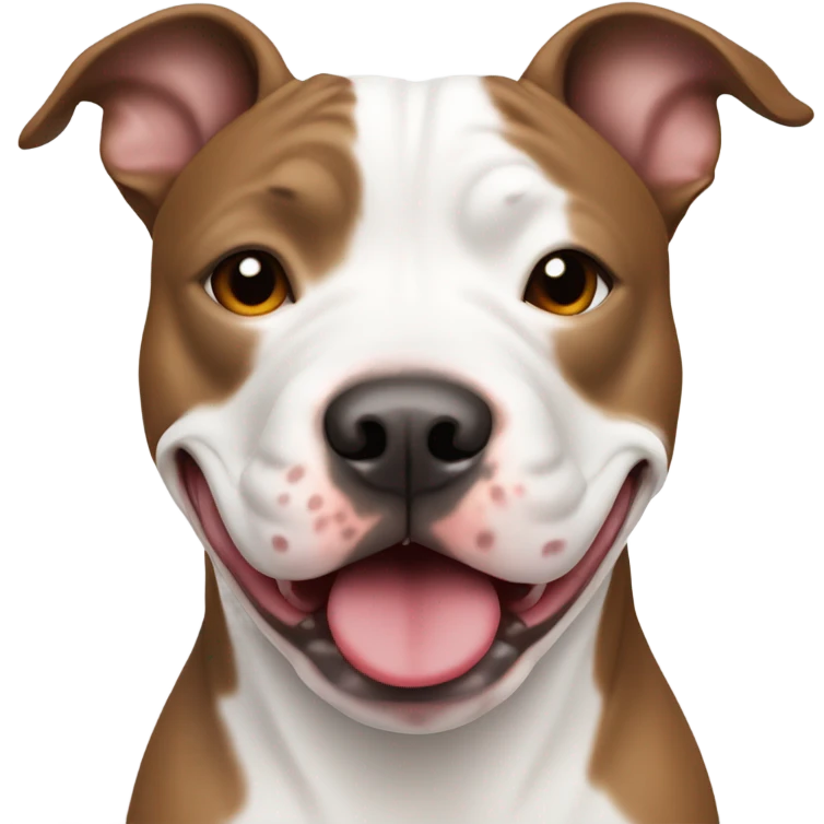 american pit bull terrier sminilng. rednose, with white between eyes emoji