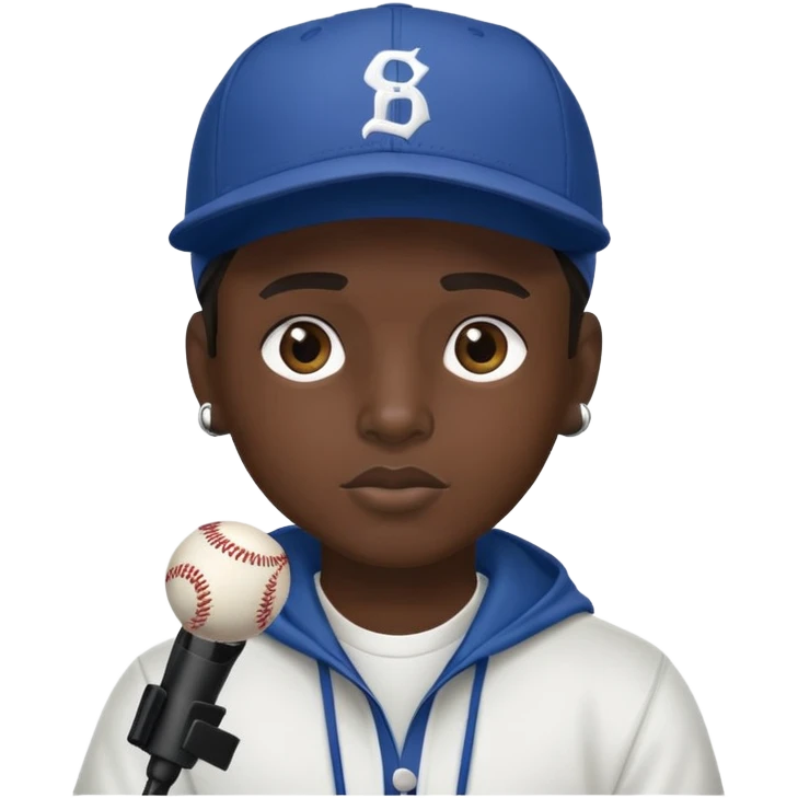 rapper with microphone and baseball cap emoji