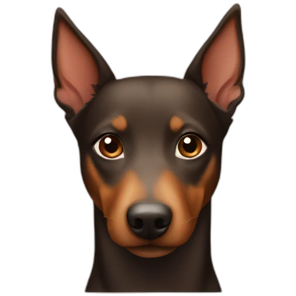 australian kelpie, fully brown face emoji