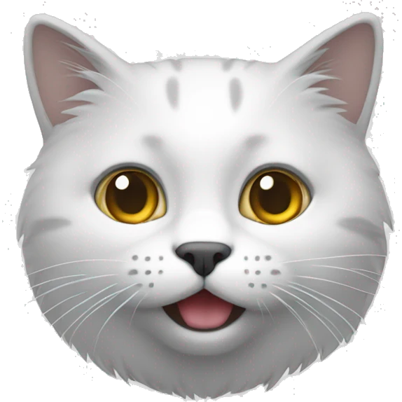 Un chat blanc avec des taches gris emoji