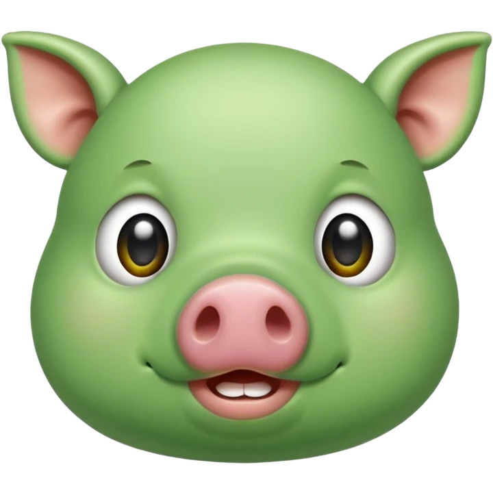 Green color pig nose emoji