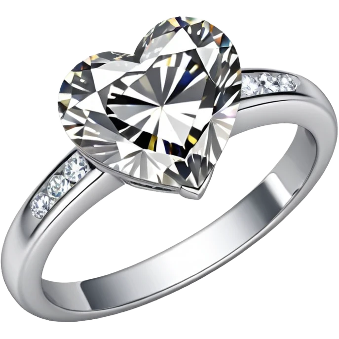 diamond heart engagement ring all silver emoji