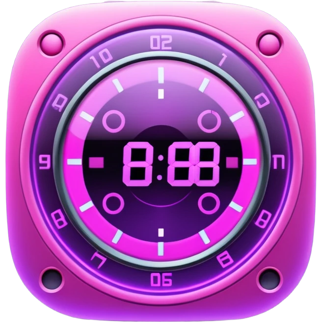holographic purple and pink timer  emoji