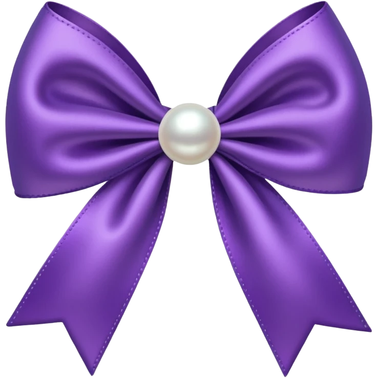 Purple bow with pearl emoji