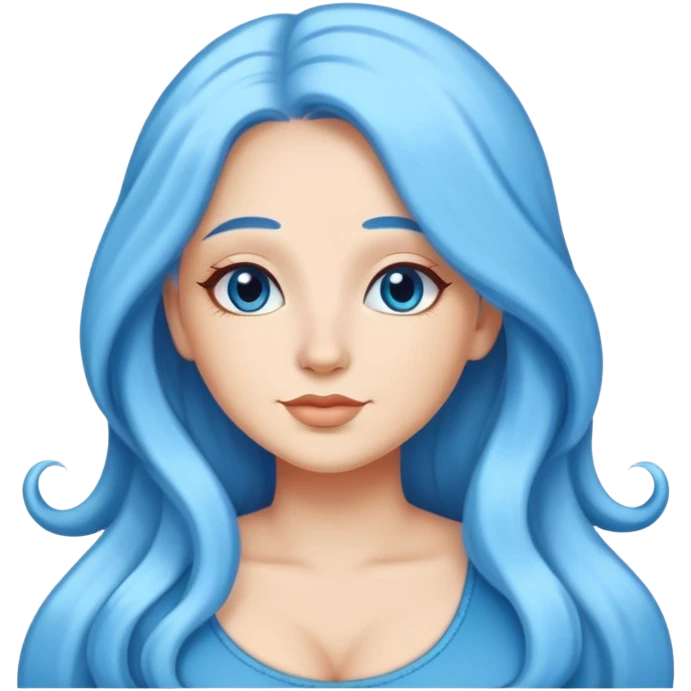 Perfect {{{ curvy}}} rose straight very very long medium to sky blue hair emoji