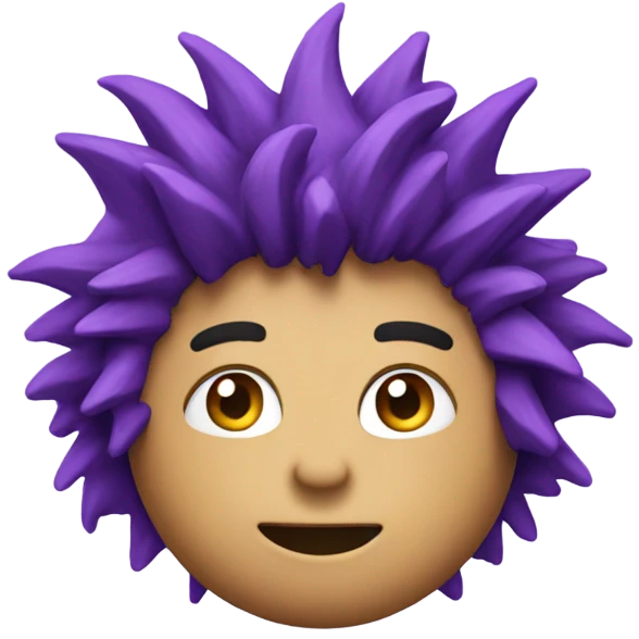 Messy, spiky purple hair emoji emoji