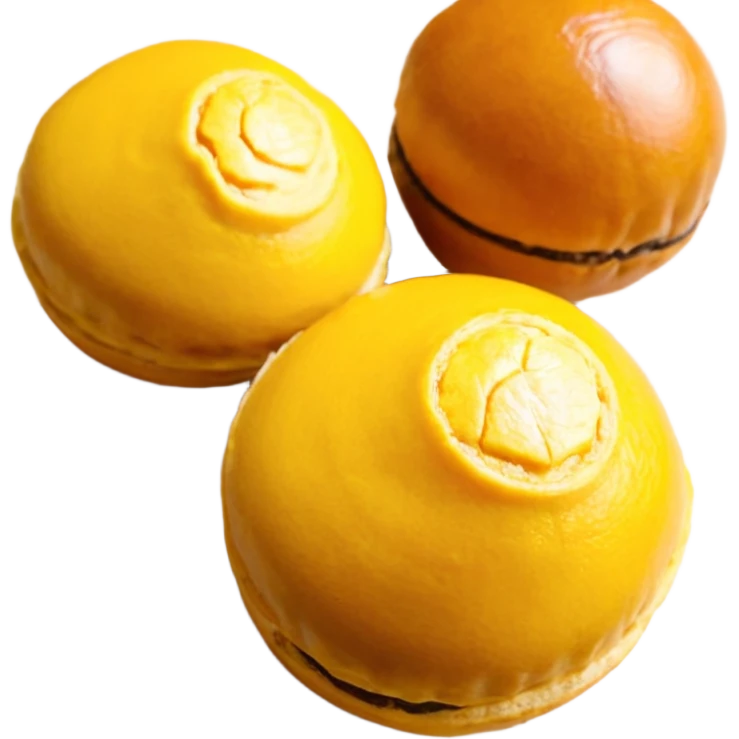 チーズボール2個　チーズが飛び出す　可愛いスマイル emoji