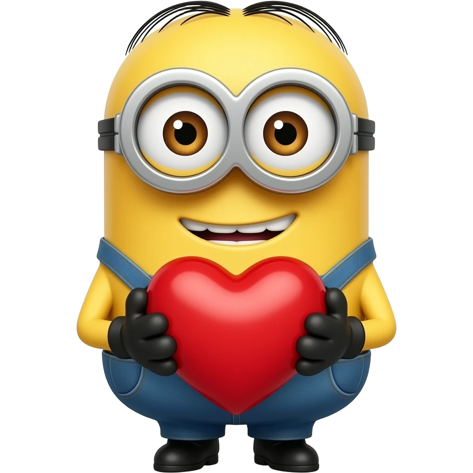 a minion holding a heart emoji