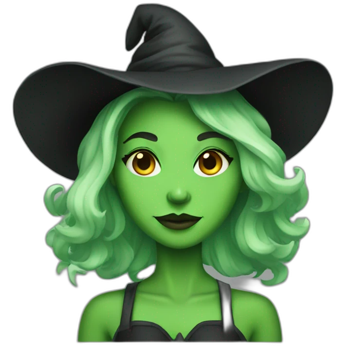 green skin witch emoji