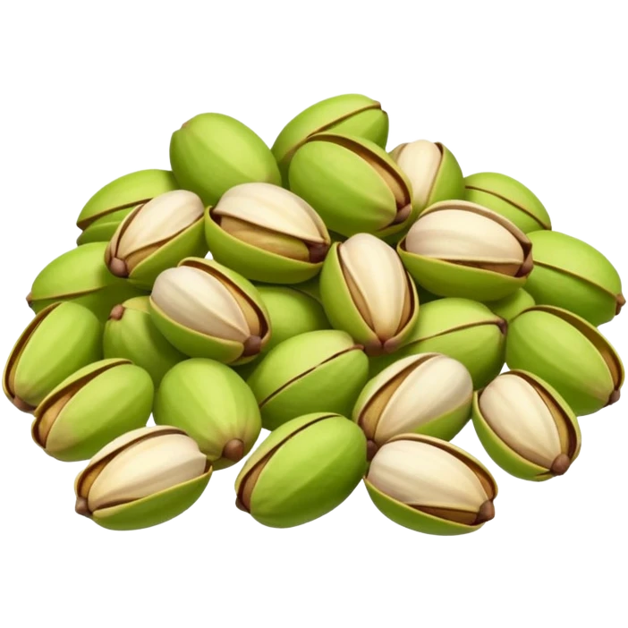Heap of raw pistachios with shells, natural and organic, close-up view emoji