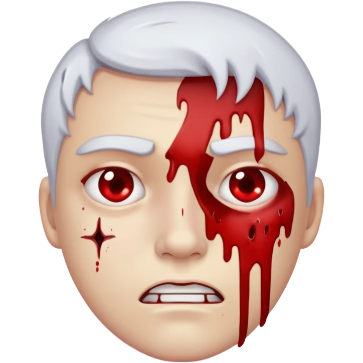 A pail white bloody character emoji