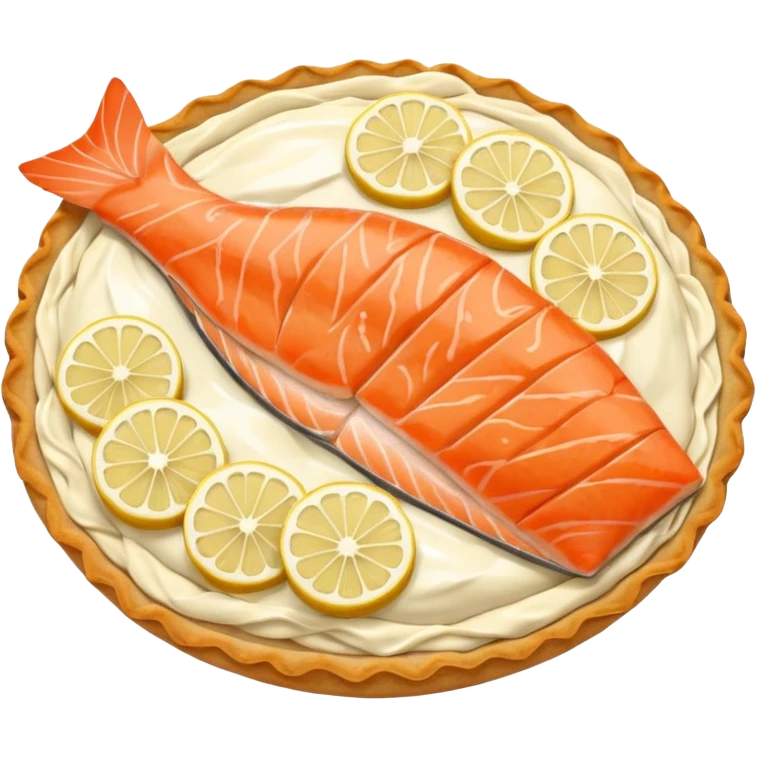 Karelian pasty with cream on top finnish with cream on top and salmon and lemon emoji