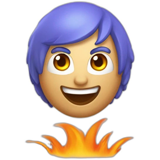 creador de contenido con ojos lleno de fuego y euforia feliz emoji