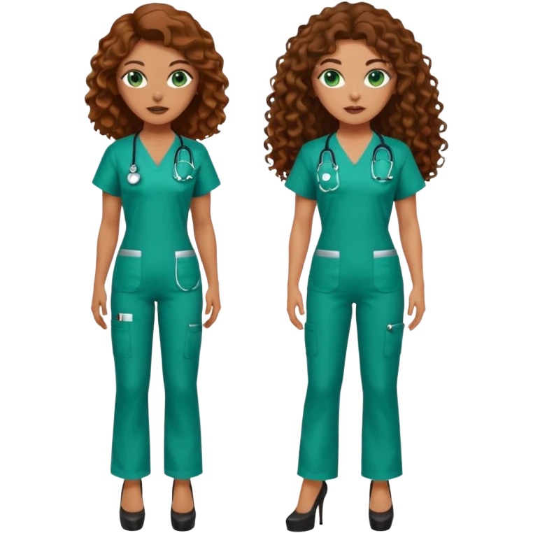 Sensual Spanish Lilith core evil surgeon. Surgeon has green eyes brown long curly hair with 7 inch platform heels.she is a  Surgeon that works for the cartel emoji