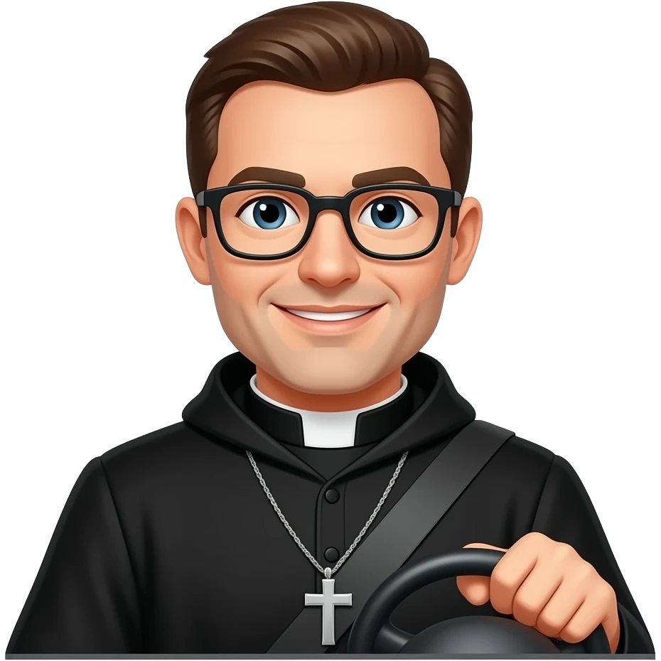 The priest as a taxist emoji