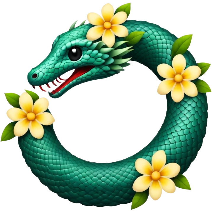 ouroboros serpent made of flowers emoji