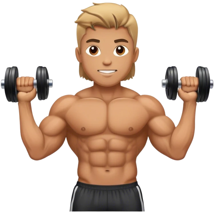 athlete holding dumbbels emoji