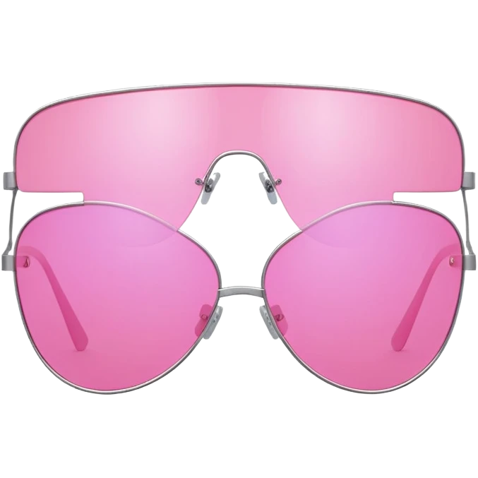 minimal design Y2K pink shield sunglasses, sleek one-piece lens, no frame emoji