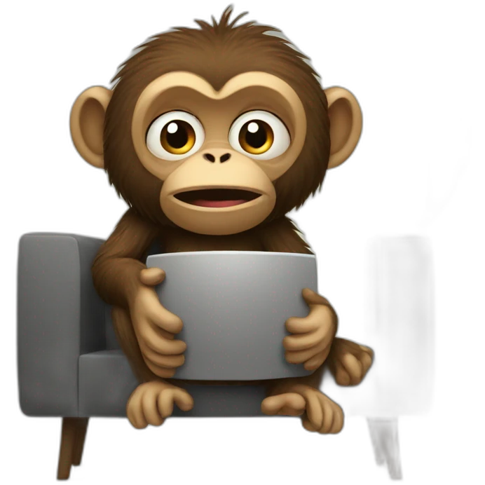 Monkey watching TV emoji