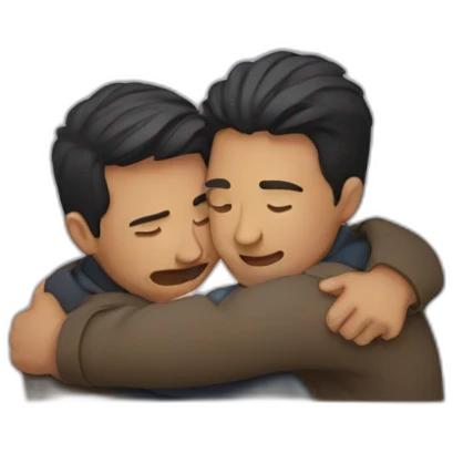 Two men hugging emoji