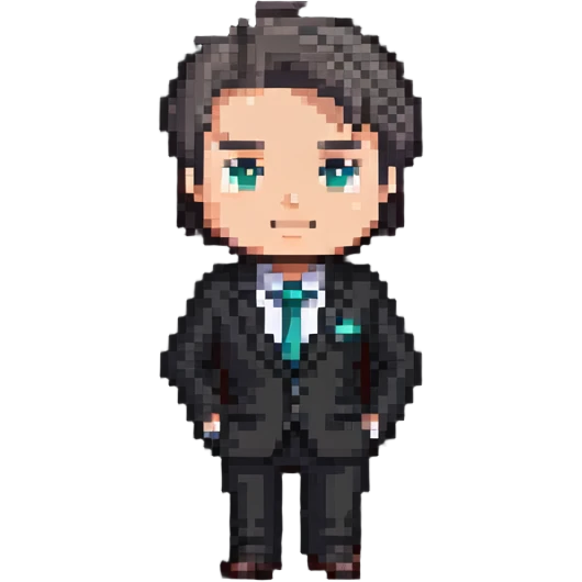 simple chibi businessman in suit emoji