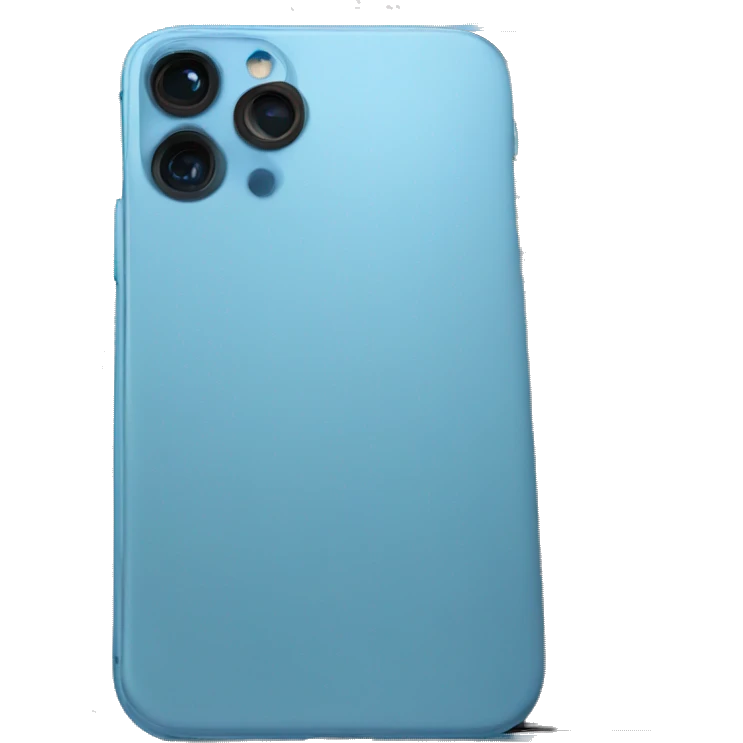Un iPhone 15 Pro Max bleu realiste emoji