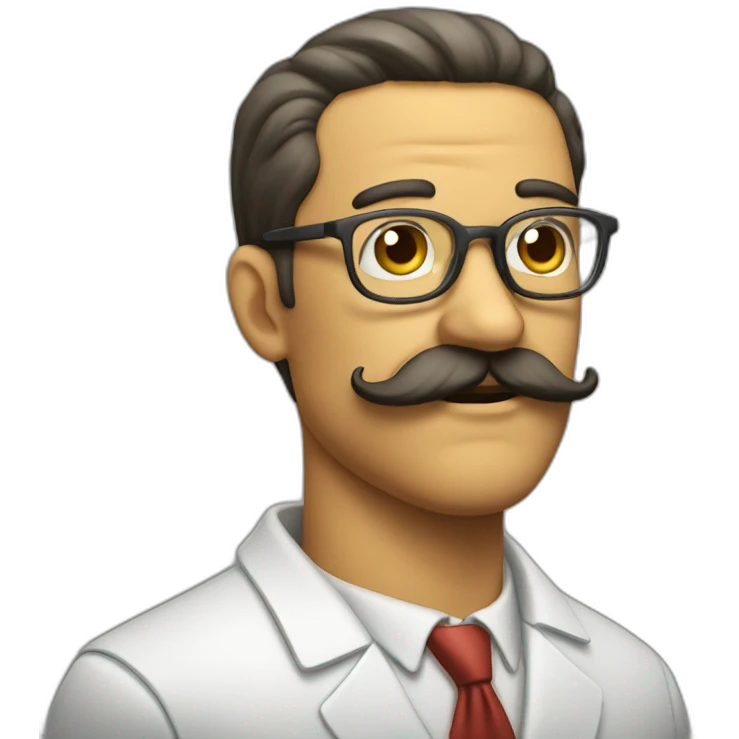 glasses and mustache man doing a judging look emoji